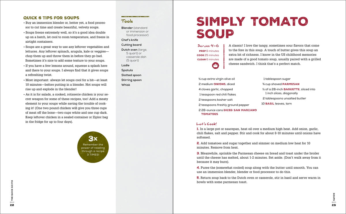 Simply Tomato Soup & Quick 6 Tips for Soups