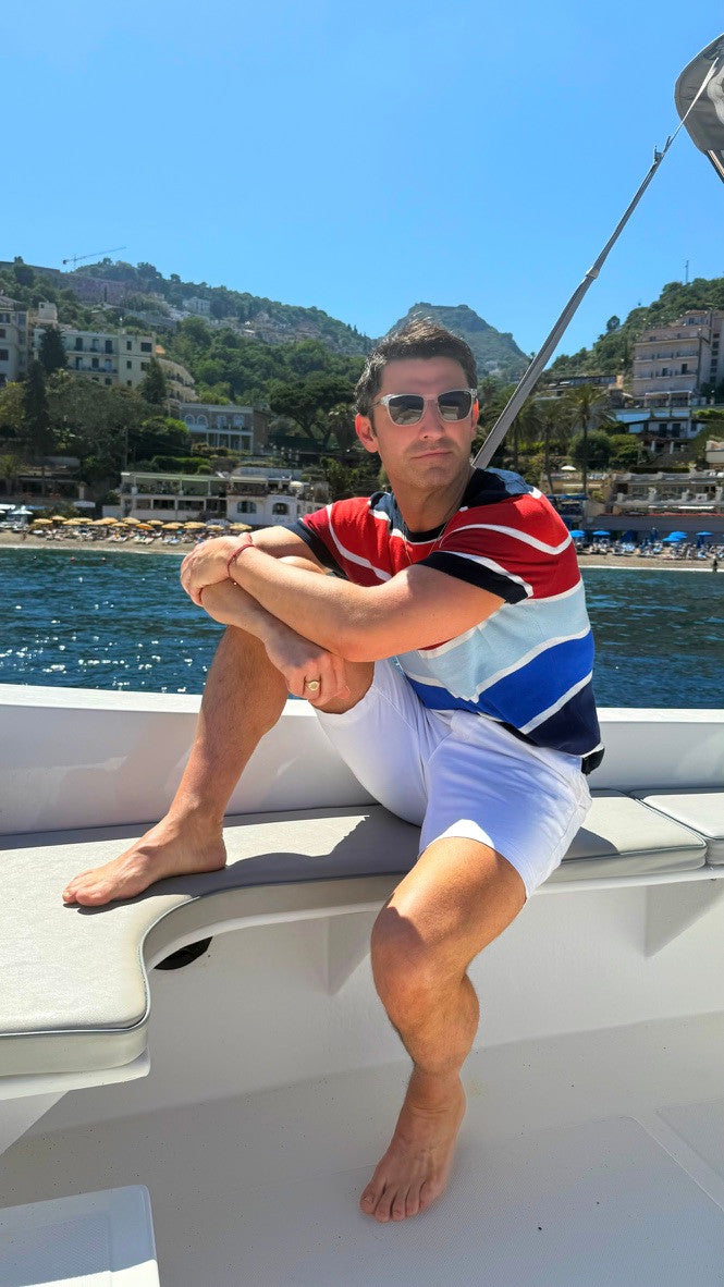 Chef Stu enjoying a sunny day on a boat