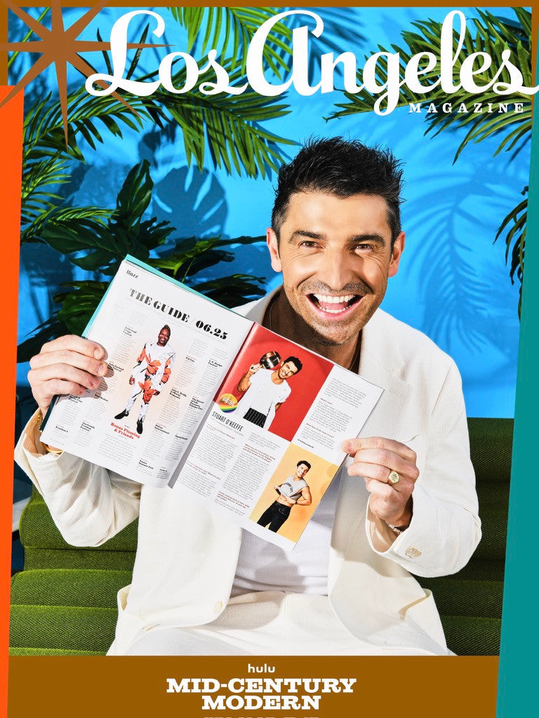 Chef Stu holding his Los Angeles Magazine feature