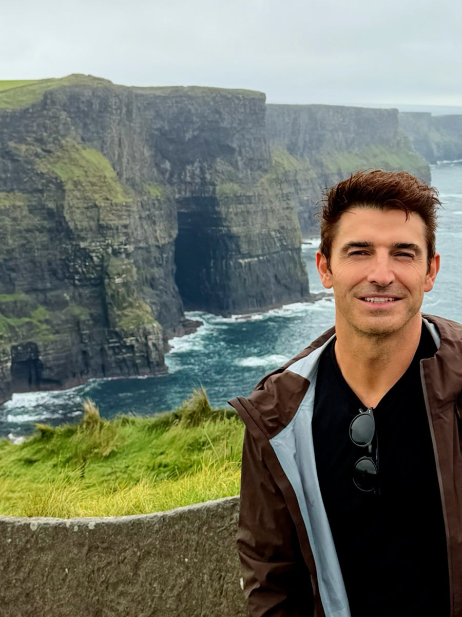 Chef Stu in front of the Cliffs of Moher